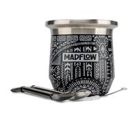 MADFLOW Yerba Mate Cup. Stainless Steel Gourd. 2.3L Capacity. Includes 2 Bombillas. Plants A Tree In The USA For Every Unit Sold