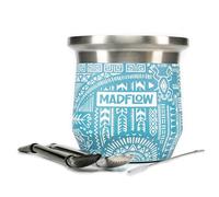 MADFLOW Yerba Mate Cup. Stainless Steel Mate Cup with 2 Bombillas. Double Wall Vacuum Insulated Yerba Mate Gourd. Unique Mate Cup And Bombilla Set