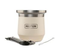 MADFLOW Yerba Mate Cup. Stainless Steel Mate Cup with 2 Bombillas. Double Wall Vacuum Insulated Yerba Mate Gourd. Unique Mate Cup And Bombilla Set