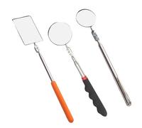 MADGININE 3 Piece Set Inspection Mirror,Extended Handle Mirror on a Stick,360 Degree Rotating Car Telescoping Inspection Mirror,Diameter 50mm,Suitable for Mechanical Vehicle Maintenance,Black