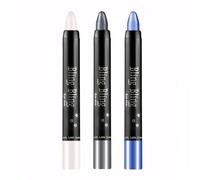 MADGININE 3PCS Glitter Eyeshadow Stick - Black, White, Blue - Long-Lasting Waterproof, Not Easy to Smudge - Create Sparkling Eye Makeup