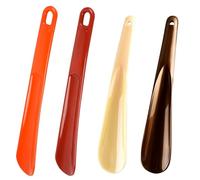 MADGININE 4 PCS Shoe Horn Long Handled, 25cm with Hanging Holes Plastic Shoehorn,19.5cm Travel Shoe Horn Lazy Shoe Helper for Men,Women,Children and The Elderly Disabled