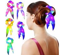 MADGININE 5 PCS Light up Scrunchie,Light up Scrunchies for Girls,Light up Hair Scrunchies,LED Light up Elastic Hair Bands,For Women Girls Christmas Glow Rave in the Dark Party Supplies