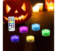 MADGININE 5pcs Submersible Led Light,Battery Tea Lights Tea Lights Battery Operated Submersible Led Lights with Remote Control for Vases,Bathrooms,Christmas Decorations with Remote Control 1 Piece