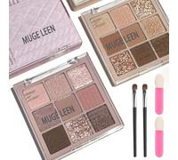 MADGININE 9-Color Brown Eyeshadow Palette 2 PCS Dark Eyeshadow Palette, Dark Brown Eyeshadow, Waterproof Long Lasting Nude Eyeshadow Palettefor Women, Soft and No Clumping Eyeshadow Palette
