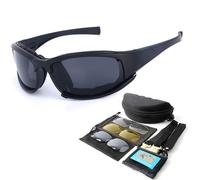 MADGININE Cycling Glasses with 4 Pairs of Interchangeable Lenses - MTB Sports Sunglasses for Men and Women - Polarised Wind Protection in Transparent/Yellow/Mercury/Gray