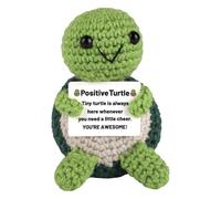 MADGININE Emotional Support Turtle Gift 10 * 7cm Positive Gifts Hand-Woven Emotional Support Plush Suitable for Christmas,Home Desktop Decoration,Emotional Encouragement