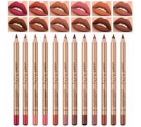 MADGININE Lip Liner Set 12 Pcs Lip Pencil, 12 Colours Matte Lipstick Lip Liner Pencil, High Pigmented Smooth Texture Lip Liners, Long-lasting and Waterproof Makeup Lip Pencil, Gift for Makeup Lovers
