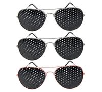 MADGININE Pinhole Glasses 3 Pcs Grid Glasses with Small Holes, Stylish Pinhole Glasses, Unique Pinhole Design, Hole Glasses Unisex, Eyesight Strengthen Pinhole Glasses for Children and Adults