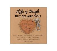 MADGININE Pocket Hugs Heart,Engraved Wooden Pocket Hug Keyring with an Inspirational Card,Heart-Inspired Positive Presents for Friend Women Family Bag Charm