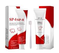 MADGININE Sp 8 Toothpaste 2 Pcs Sp-8 Probiotic Toothpaste, Probiotic Toothpaste Sp-8 Ultra Whitening Toothpaste, Sp-8 Toothpaste with a Toothbrush, Probiotics Toothpaste Suitable for All Tooth Types