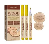 MADGININE Wooden Burning Marker Set - 3PCS Scorch Pen With Stencils, DIY Wood Burn Paste Kit, Gel for Artists and Beginners in Arts and Crafts