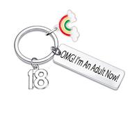 MADHAHEFU 18th Birthday Gifts For Girls Boys 18th Birthday Keyring Gifts For Women Men 18 Years Old Gift For Him Her Son Daughter OMG! I'm An Adult Now! Keychain