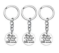 MADHAHEFU 3PC Teacher Appreciation Keychain Thank You Gifts Teacher's Day Gifts Keyring For Women Teacher (3PC It Takes a Big Heart to Teach Little Minds #2)