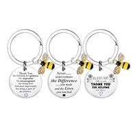 MADHAHEFU 3pcs Teacher Gifts Bee Keyirng For Teacher Christmas Graduation Gifts For Teachers Mentor Teachers Thank You Appreciate Gifts From Students