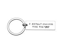 MADHAHEFU Couple Gifts Husband Keychain to My Love Gifts for Her Him BBF Best Friends Birthday Keyring (I Miss You)