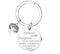 MADHAHEFU Dad Keyring From Daughter Father's Day Present For Dad Christmas Birthday Gift For Daddy Daughter