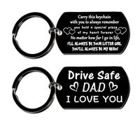 MADHAHEFU Drive Safe Keychain For Dad From Daughter Father's Day Gifts For Farher Christmas Birthday Gifts For Dad Daddy