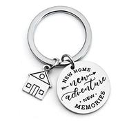 MADHAHEFU First Home Keychain Jewelry for Men Women - Housewarming Gift (New Home New Adventures #3)