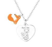 MADHAHEFU Fox Necklace for Women Fox Gifts for Fox Lover Just A Who Loves Foxes Necklace