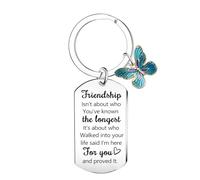 MADHAHEFU Friendship Keyring Friend Keyring Butterfly Charm Keyrings Friends Gifts for Women Birthday Gifts Besite Keyrings for Friends