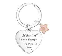 MADHAHEFU Funny Auntie Gifts Auntie Keyring Mother’s Day Christmas Birthday Presents For Aunt Aunty From Niece Nephew If Aunties Were Bogeys I'd Pick You Keyring
