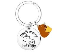 MADHAHEFU Funny Capybara Gifts Capybara Keychain For Friends Inspirational Keychain Christmas Birthdays Gifts For Capybaras Lovers