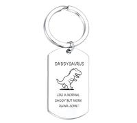 MADHAHEFU Funny Daddy Grandad Gifts Grandadsaurus Keyring Daddysaurus Keyring From Daughter Son Christmas Birthday Gift For Daddy Grandad (Daddysaurus)