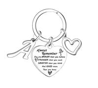 MADHAHEFU Inspirational Gifts for Men Women Boys Girls Daughter Son Letter Keyring Initial Alphabet Keychains for Coworker colleague Best Friend Birthday Christmas Gifts You're Awesome Gifts (A)