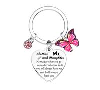MADHAHEFU Mother Daughter Keyring Mother's Day Gifts for Mum Gifts from Daughter Birthday Gifts for Mum Keyring Long Distance Relationship Gifts for Mum
