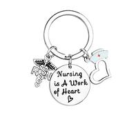 MADHAHEFU Nurse Keyring RN Keyring Thank You Gifts for Nurse Graduation Gifts Appreciation Gifts Christmas Birthday Gifts Inspirational Gifts for Nurse Nursing Present Jewellery