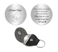 MADHAHEFU Pocket Hugs For Friends Thoughtful Gifts For Men Pocket Hug Token Keyring Cancer Survivor Gift Inspirational Keepsake