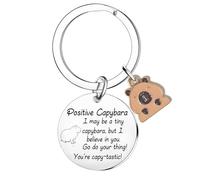 MADHAHEFU Positive Capybara Keyring Capybara Gifts Emotional Support Inspirational Motivational Encouragement Gift For Capybaras Lovers