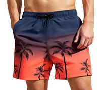MADHERO Mens Swim Trunk Funny Pattern Bathing Suit with Mesh Lining Swimming Shorts