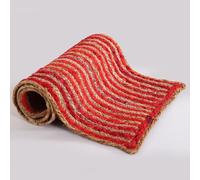 Madhu International Natural Jute Table Runner Rug 13x48 Inch - Handwoven Multi Red Farmhouse Burlap Table Runner for Dining Table, Boho Rustic Kitchen & Coffee Table Decor