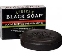 Madina African Black Soap Cocoa Butter with Vitamin E, 3.5 oz by madina
