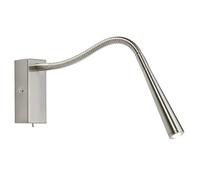 Madison 1W LED Adjustable Arm Gooseneck Brushed Chrome Energy Saving Wall Reading Task Display Light with Toggle Switch