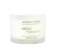 Madison and Mayfair Two Wick Neroli Cotton Scented Candle in a Frosted Glass Jar