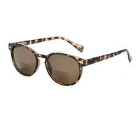 Madison Avenue Round Bifocal Reading Sunglasses for Women Men Spring Hinge,UV Protection Sun Reader Glasses, Demi