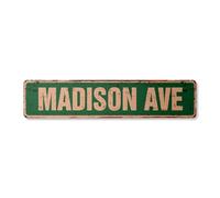 MADISON AVENUE Vintage Street Sign manhattan new yorks advertising