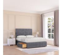 Madison Coniston Bed Set ,No Drawers Mattress & 54" Headboard Sloomy Dark Grey Single