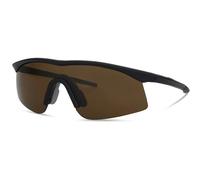 Madison D Arcs Compact Sunglasses 3 Lens Pack Matte Black Frame/Dark Amber and Clear lens