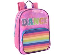 MADISON & DAKOTA Holographic Dance Mini Backpack for Garments, Costumes, Travel | Mini Rainbow Glitter Backpacks, Pink Sparkle, S, Casual Daypacks