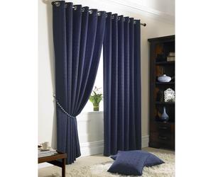Madison Dobby Jacquard Pattern Lined Readymade Eyelet Ring Top Curtains Tiebacks