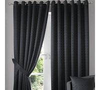Madison Eyelet Curtains Black 66x54