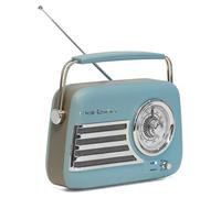 Madison - FREESOUND-VR40BLU-MAT - 30W Vintage Long Battery Radio - Bluetooth, USB & FM - Matte Blue - Vintage, Nostalgic, Retro