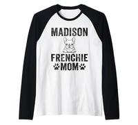 Madison Frenchie Mom Shirt French Bulldog Dog Coffee Lover Raglan Baseball Tee