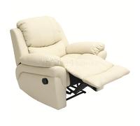 More4Homes Madison Bonded Leather Recliner Armchair Sofa Home Lounge Chair Reclining Gaming (Cream)