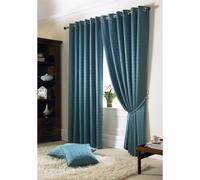 Adiso Eyelet Ring Top Curtains - Teal / 168cm / 183cm