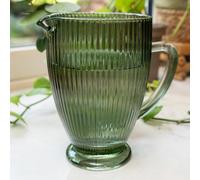 Madison & Mayfair 20CM Glass Jug Striped Green Madison & Mayfair Green